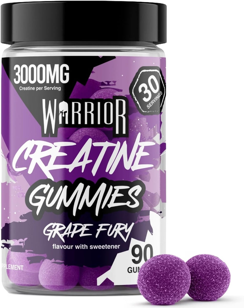Warrior Creatine Monohydrate Gummies Sugar Free & Vegan 90 Gummies