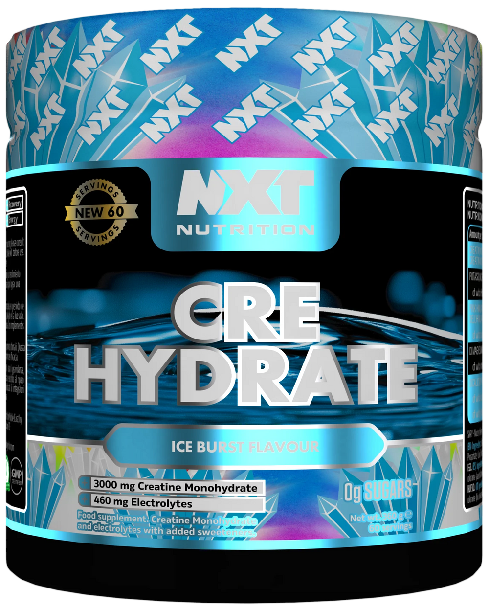 NXT Nutrition CRE Hydrate Powder Creatine Monohydrate & Electrolytes 180g, 360g