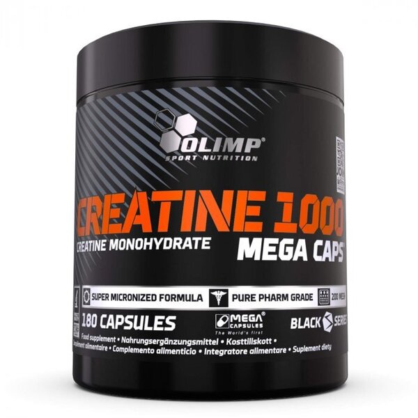Olimp Creatine 1000 Mega Caps 200 MESH Micronised Capsules 180 Caps  60 Servings