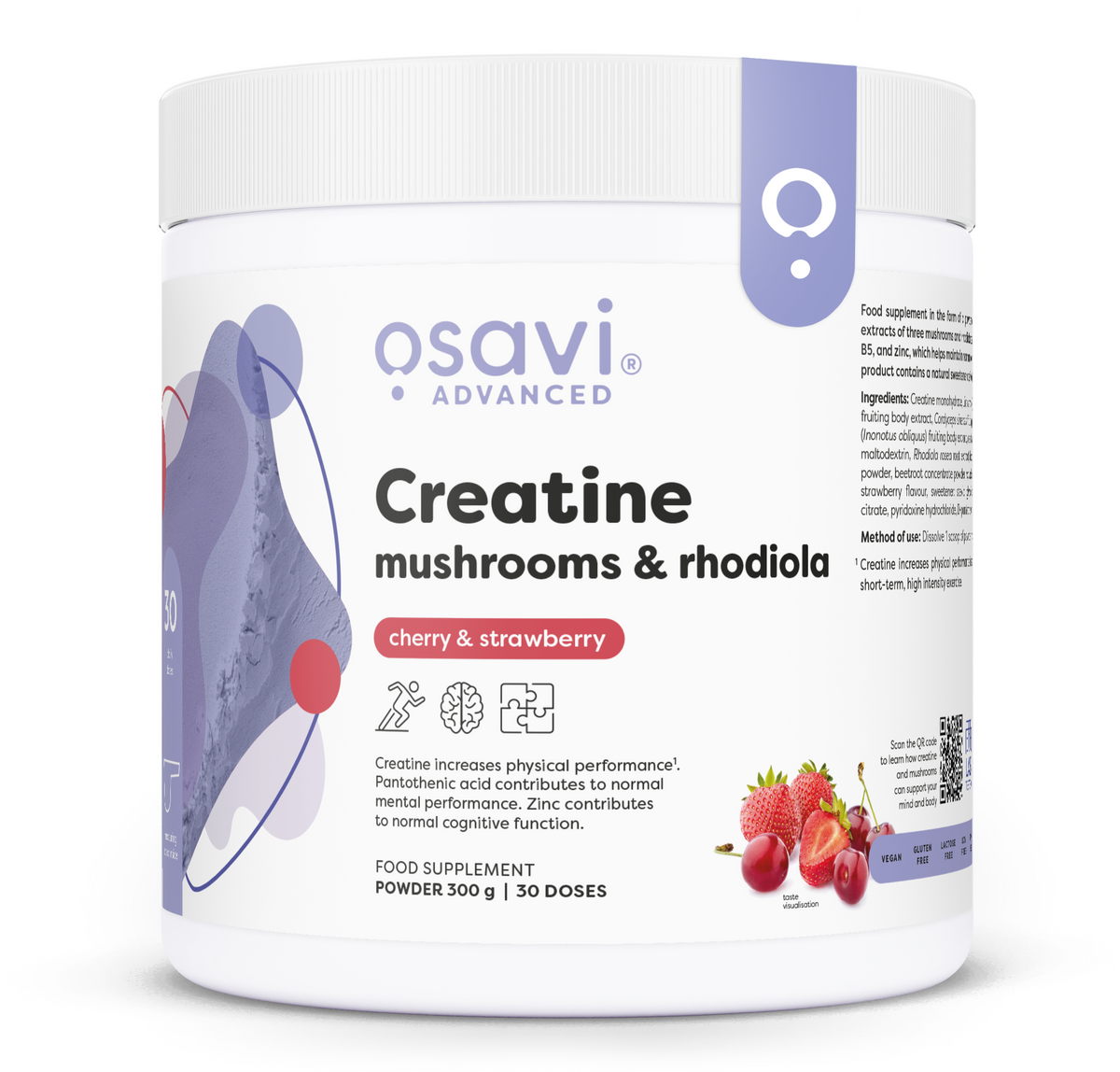 Osavi Advance Creatine, Mushrooms & Rhodiola Powder 300g