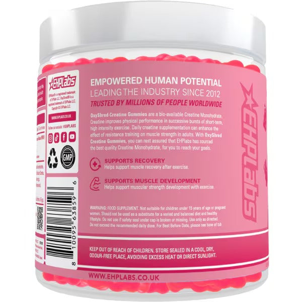 EHP Labs Oxyshred Creatine Gummies Berry Bliss 90 Gummies