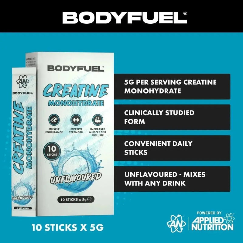 Applied Nutrition BodyFuel Creatine Monohydrate Sticks Unflavoured 10 Packs 50g