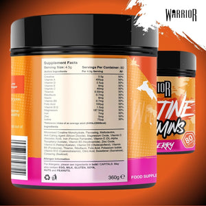 Warrior Creatine + Multivitamin Powder  Vitamins & Minerals 360g / 80 Servings