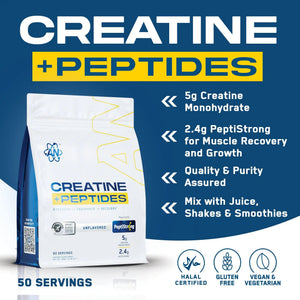 Applied Nutrition Creatine Monohydrate + Peptide for Strength 444g 60 Servings