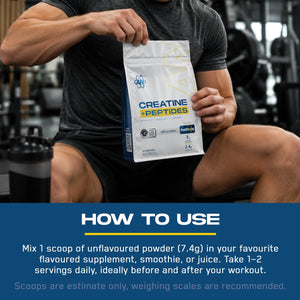 Applied Nutrition Creatine Monohydrate + Peptide for Strength 444g 60 Servings