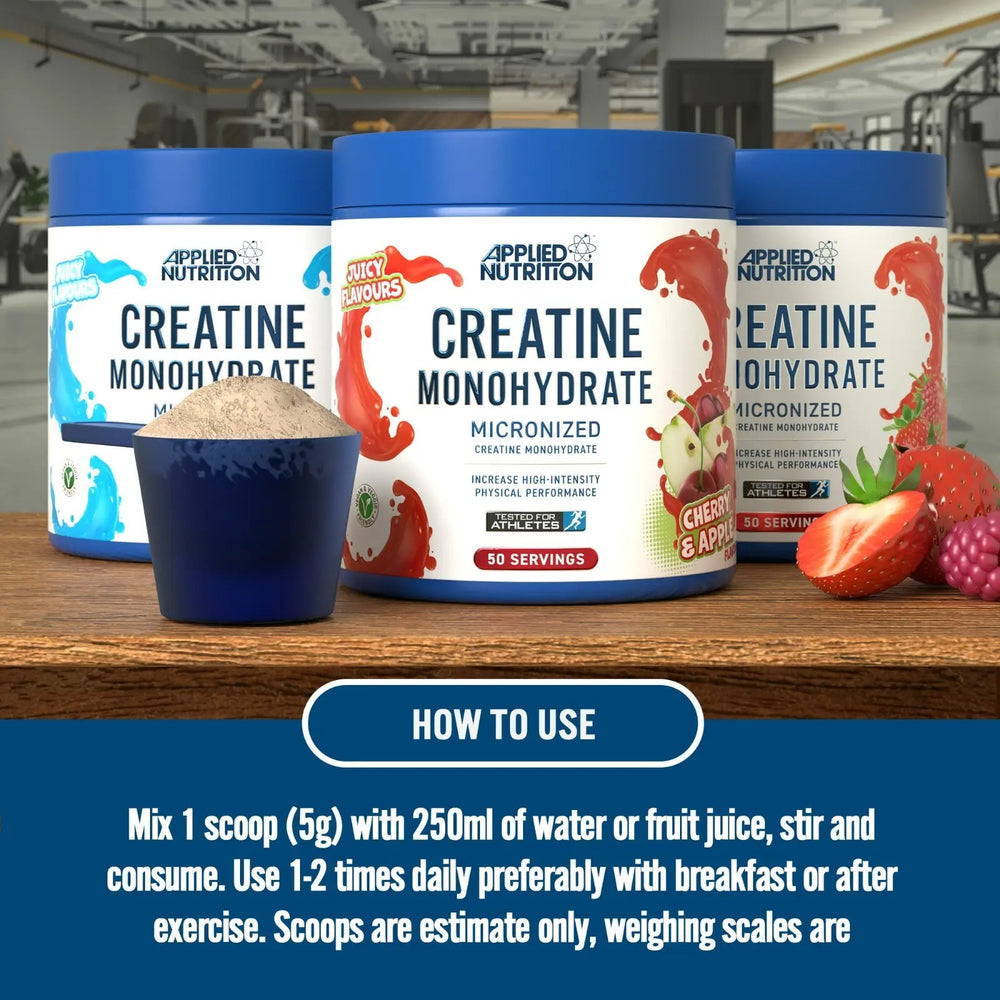 Applied Nutrition Flavoured Micronised Creatine Monohydrate Powder 250g 50 Servings