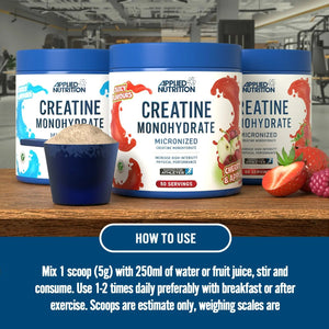 Applied Nutrition Flavoured Micronised Creatine Monohydrate Powder 250g 50 Servings