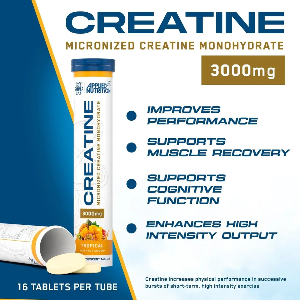 Applied Nutrition Creatine Monohydrate Micronised Effervescent Tablets 6 x 16 Pack 96 Tablets