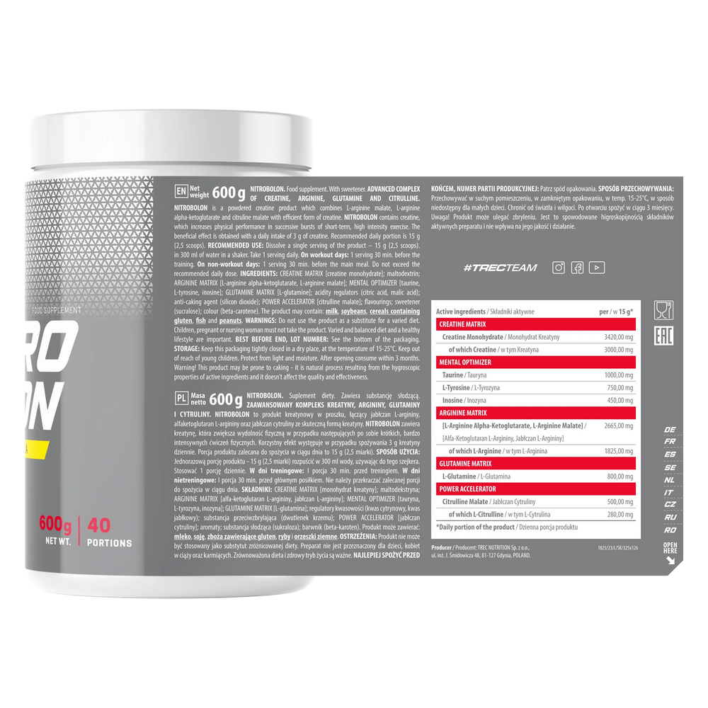 TREC Nutrition Creatine Nitrobolon Pre-Workout Stack 300g & 600g