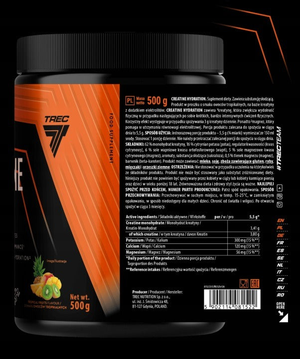 Trec Endurance Creatine Hydration Powder – Tropical Fruit 500g 90 Servings