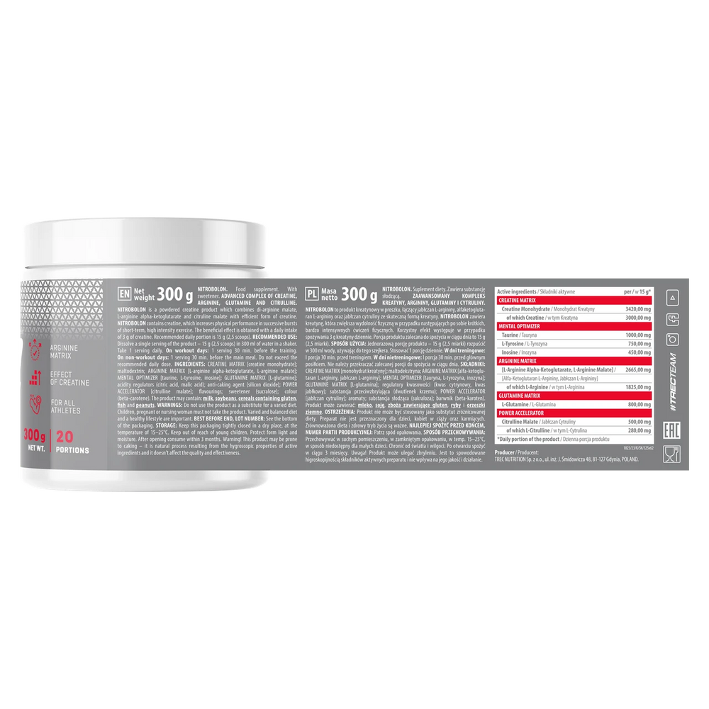 TREC Nutrition Creatine Nitrobolon Pre-Workout Stack 300g & 600g
