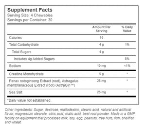 Animal Creatine Chews 5g Monohydrate + AstraGin 120 Chewable Tablets