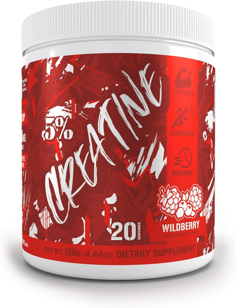 5% Nutrition Code Red Flavoured 3-Form Creatine Powder 124g 20 serving
