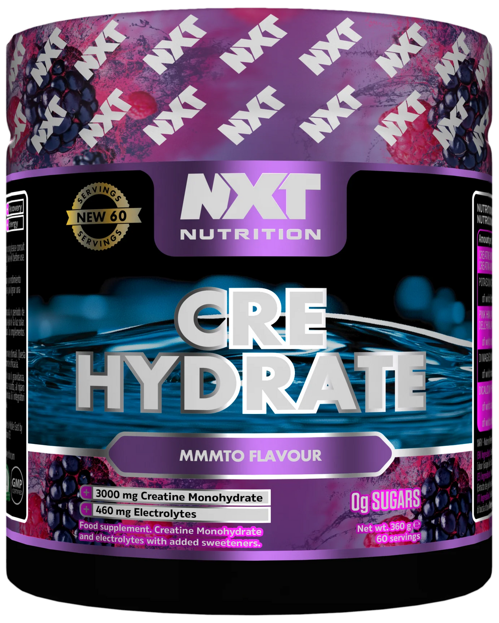 NXT Nutrition CRE Hydrate Powder Creatine Monohydrate & Electrolytes 180g, 360g