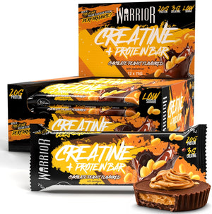 Warrior RAW Plus Creatine Protein Bars Oat Flapjack 20g Protein, 3g Creatine  12 x 75g