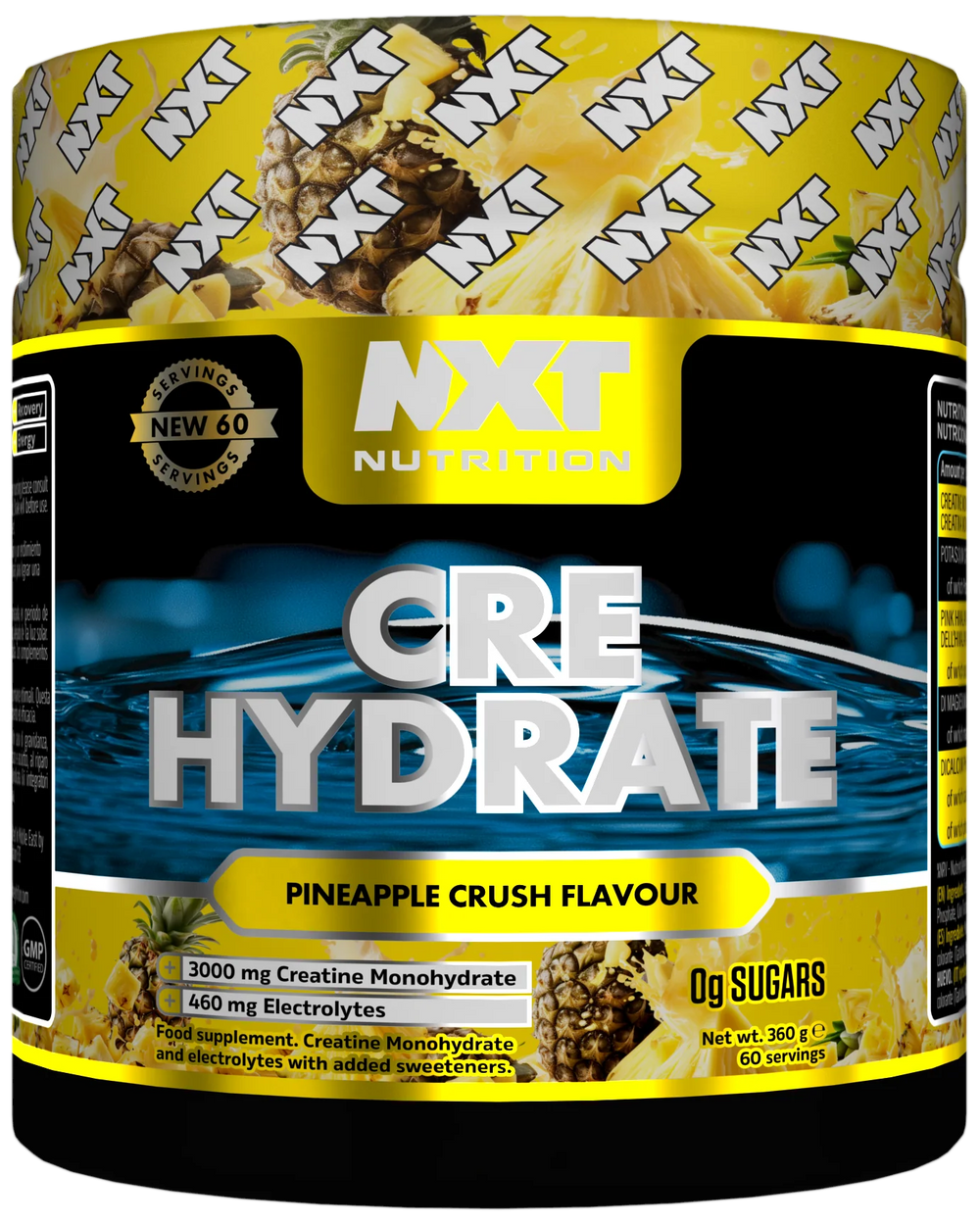 NXT Nutrition CRE Hydrate Powder Creatine Monohydrate & Electrolytes 180g, 360g