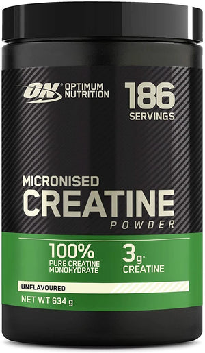 Optimum Nutrition Micronised Pure Creatine Monohydrate Powder 187g, 317g & 634g Tubs