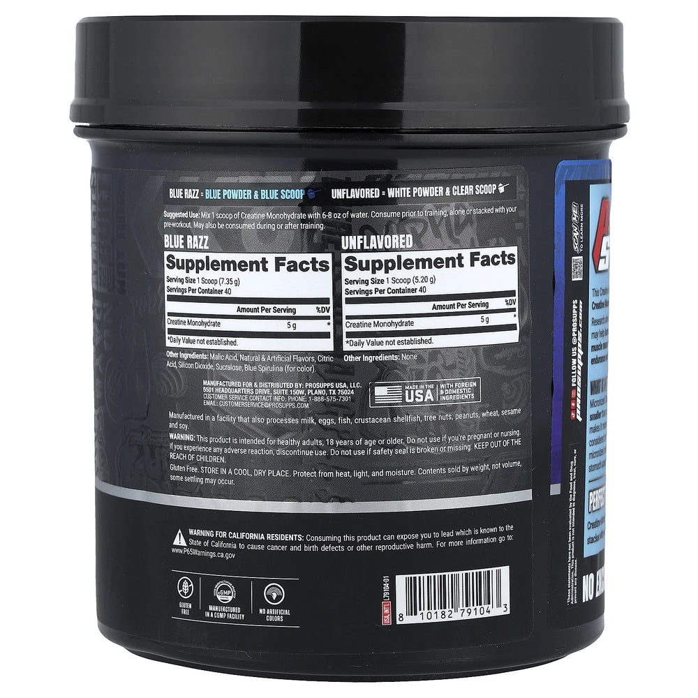 ProSupps Creatine Monohydrate Dual Tube, Blue Razz & Unflavored 502 g
